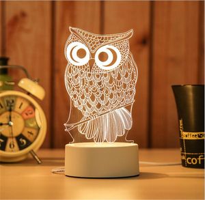 3D USB Acrylnachtlampe Desktop B.Ubles LED Gadget Light Lamps Tisch Desk Globe Schlafzimmer Büro Dekor Geschenk Warm weiße Lampe Orna1110720