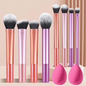 8st Makeup Brushes Set Professional Foundation Brush Blending Eyeshadow Highlighter Concealer Kit med 2st Beauty Eggs 240403