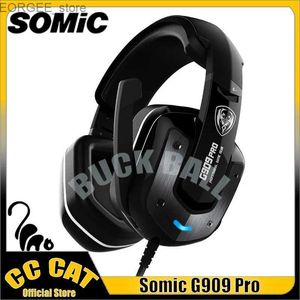 Handy -Ohrhörer SOMIC G909PRO Gamer Kopfhörer USB Wired Ohrhörer eSports Gaming -Headset mit mikrofonklappbarem Falten -Latenz -Gaming -Kopfhörer Y240407