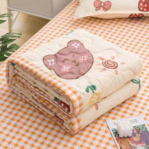 Blankets Small Fresh And Skin-friendly Sleeping Naked Washed Cotton Brushed Summer Quilt Air-conditioned Single Cool Blanket