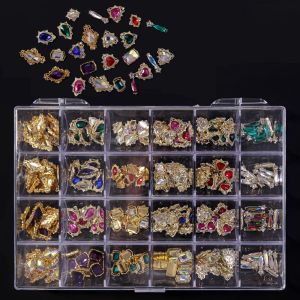 Enheter 120/240st Box Eloy Zircon Nail Art Charms Blandade smycken Crystal Rhinestones Metal Dekorationer Bulk Nageltillbehör SD8