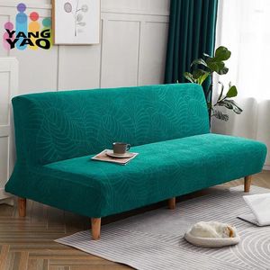 Sandalye kapakları jakard kolsuz kanepe kapak kalın katlanır yatak düz slipcover elastik futon kanepe mobilya koruyucusu