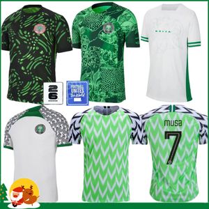 2024 Nijerya Iheanacho Aina Mens Futbol Formaları Milli Takımı 23 24 Simon Omeruo A. Iwboi Evden uzakta maç öncesi takım elbise beyaz siyah futbol gömlekleri
