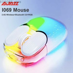 Möss Ajazz I069 Pro Game Mouse 2.4G Wireless RGB 6 -knapp 1600DPI Bluetooth Computer Silent Mouse Ergonomic Y240407