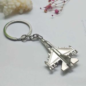 Keychains Lanyards New fighter KeyChain Fashion Metal Aircraft key Chain Charm Party Gift Airplane Car Key Ring Classic holder Pendant jewelry Q240403