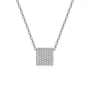 Chains Models Fashion Classic Cylinder Micro Inlaid Full Diamond S925 Pure Silver Necklace Women's Light Luxury Design