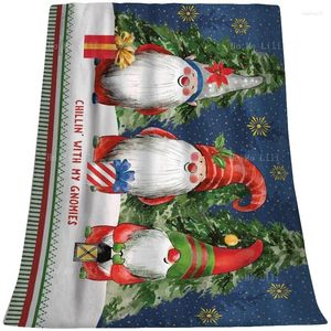 Blankets Christmas Santa Claus Cute Gnome Snowscape Xmas Tree Soft Cozy Lightweight Flannel Blanket By Ho Me Lili Holiday Gift