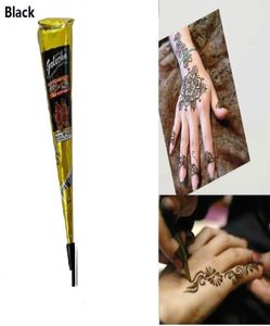 Henna Black Tattoo Körperfarbe Zeichnen natürlicher temporärer Tattoos wasserdichte Hochzeit DIY Kegel Cream8750603