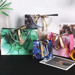 4 Styles Creative Gift Bag Candy Packaging Gift Bag for Wedding Guest Birthday Cake Handbag With Ribbon Party Decor LX6431