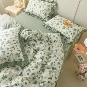 Bedding Sets Cotton Four-piece Set Skin Friendly Breathable Bed Sheet 2 Pieces Pillowcase Bedroom Twin Size Quilt Cover