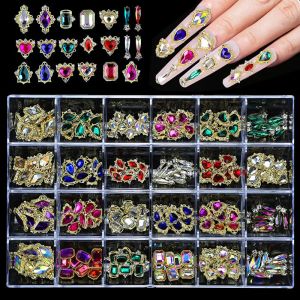 Flüssigkeit Glaskristall Strasssteine Nagelkunstdekoration Accessoires glänzende Diamantnagelschütze Schmuck DIY Maniküre Teile Nägel Edelsteine