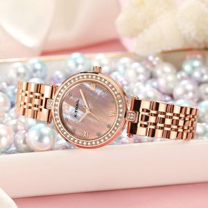 Ny diamantpärl Fritillaria Dial, Nisch, Light Luxury, Women's Temperament, Waterproof Steel Strap, Quartz Watch