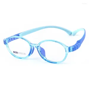 Solglasögon ramar barnglasögon för pojkar flickor 3-5 år gamla dator glasögon silikon ultralätt godis färger elasticitet ben barn