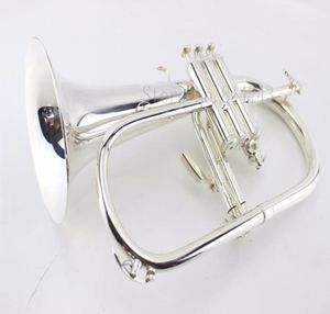 Wysokiej jakości amerykańskie flugelhorn srebro b płaskie bb profesjonalne trąbki najlepsze instrumenty muzyczne w mosiężnym trompete Horn66608754