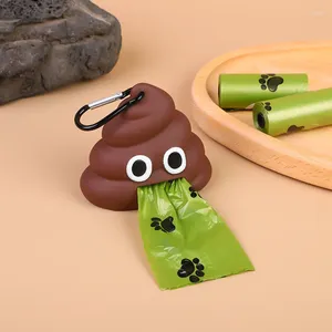 Dog Carrier Cute Poo Shape Pet Waste Bag Dispenser Poop Dogs Cat Trash Loader Cleaning Tool For Outdoor Walking Products