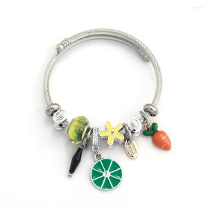 Bracciale primavera ed estate adorabile ananas in acciaio in acciaio in acciaio personalizzato femminile fai -da -te drop drop drop dhnaf