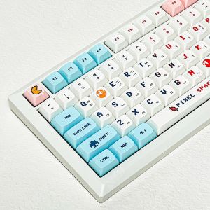 アクセサリーピクセルウォーズキーキャップ124ゲーム用メカニカルキーボードMXスイッチ用キーPBTキーキャップXDAプロファイル染料昇華