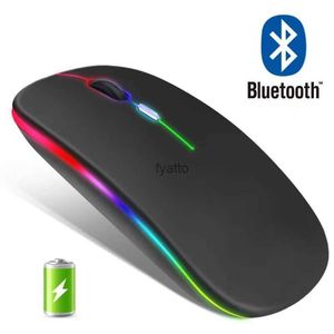 マウスワイヤレスマウスRGB Bluetooth Computer Gaming Silent Charging Ergonomic Felt with LED Backlight USB PCラップトップH240407に適しています