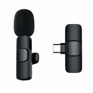 Microphones Wireless Lavalier Microphone Studio Gaming for iPhone TypeC PC Computer Lapel Clip Professional Mic Live Broadcast Mobile Phone