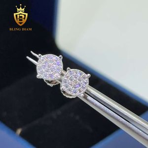 Designer Hip Hop Jewelry Women Earrings Classic Design 925 Silver Moissanite Screw Back Earrings Ice Out Mens Stud Earring