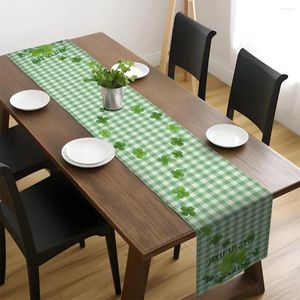 Table Cloth St. Patricks Day Green Runner Lucky Clover Tablecloth Happy St Patrick Home Party Decorations Dining Decor