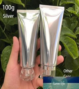 Alta qualidade de 100 ml de plástico prateado tubo macio 100g loção cosmética shampoo shampoo dente garrafas espremedas 1052035