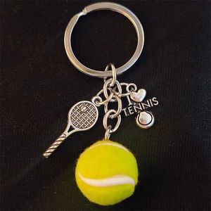 Keychains Lanyards I like tennis player keychains mini girl sporty charm womens jewelry accessories pendants gifts fashion Q240403