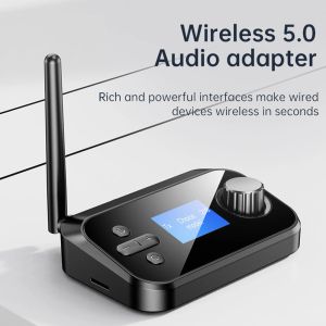 Högtalare 3.5mm Bluetooth 5.0 Stereo Music Wireless Sändare Handsfree Stereo Music Audio Wireless Mottagare för TV PC Car -högtalare