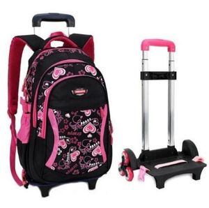 Kid039s Travel Rolling Bagage Bag School Trolley Plecak Plecak Dziewczyny na kółkach Girl039s Trolley School Wheeled Plecak 5981451360422