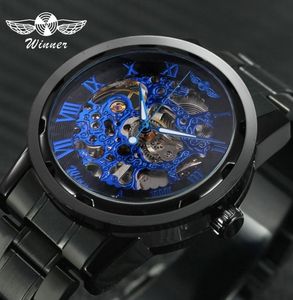 2019 Winner Mechanical Watches For Men Handwind Steel Watches Roman Number Skeleton Wristwatches Luminous Hands Reloj Hombre J1909253990