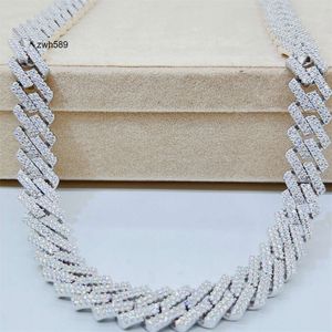 Designer Jewelry Hip Hop Hot Sale vvs Moissanite Diamond 925 Sterling Silver Mens Cuban Link Chain Bracciale