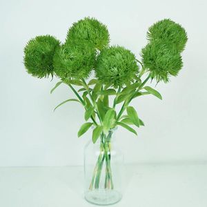 Dekoratif Çiçekler Yeşil Karanfil Ev Dekorasyon Çiçek Düzenlemesi Süper Gerçekçi Plastik Pografi Props 3pcs Sahte Bitkiler