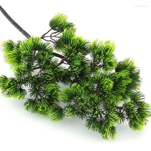 Decorative Flowers Small Tree Leaf Pine Needle Leaves Branch Fake Ornaments Artificial Plants Podocarpus Home Wedding Decor Plastics