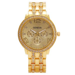 Diamond Fashion Three Eye Digital Women's Quartz Watch Wristwatch