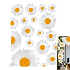 Window Stickers Electratatic Clas Floral Print Daisy Sticker Semitransparent