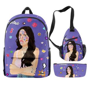 Ryggsäck set 3 stycken Olivia Rodrigo Sour Primary Middle School -elever pojkar flickor ryggsäckar crossbody väska penna case3860636