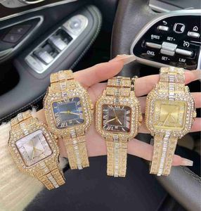 Relógio de diamante de luxo relógios de relógios de grife com estojo de aço preciso e tira de superfície mineral super espelho
