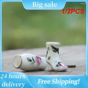 Vasen 1/2pcs Rose Kleine Keramik kreative Desktop -Ornamente Tasche Dekorative Kunstwerk Miniatur Vase -Modell für Geschenke Home