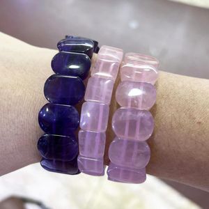 Bangle Natural Rose Quartz/Amethyst Bransoletka leczenie kryształ lutynowy kamień dziki bohemia kamień energetyczny