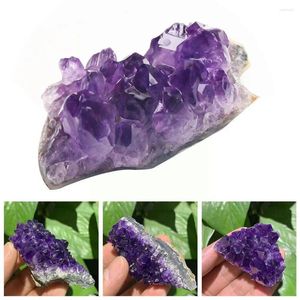 Dekorativa figurer 30-80G Natural Amethyst Cluster Quartz Purple Crystal Healing Decoration Stone Ornament Home Crafts S5G0