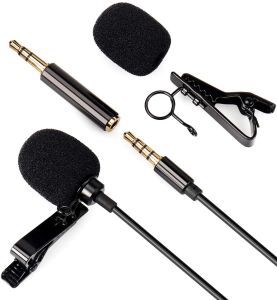 Microfones Daffodil MCP100B Lavalier Clip no microfone de 3,5 mm Mini Microfone de lapela de handsfree para celular PC Camera Laptop