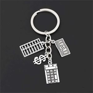 Keychains Lanyards 1Pc New Arrived Calculator Accounting Keyring 100 Dollar Bill And Sign Pendant Fit Men Purse Gift Diy Jewelry Wholesale E2693 Q240403