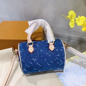 Sagniere Designer Keepall 17 cm Mini Boston Borse tela in pelle Denim Lady Messenger Borse Telefono Tassa di moda Fashi