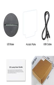 Lampada a led illusione 3D Disegni misti per luce notturna 7 Luci RGB USB 5 ° DROCCA A BATTERE DELLA BATTERE DHL 9869034