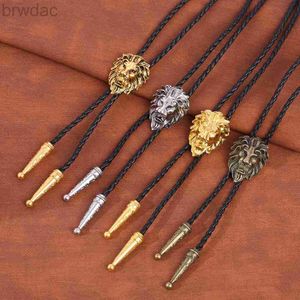 Bolo Ties Retro Fashion 3次元ライオンキングボロタイメンズアンドレディースレザーロープネックレス240407