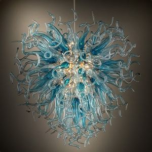 Chihuly ljuskronor belysning modern led hängande pendelljus blå hand blåst glaslampa för ny hus konst dekoration