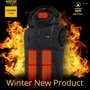 Kurtki myśliwskie 11 stref podgrzewana kurtka moda mężczyźni płaszcza inteligentna elektryczna ogrzewanie ciepłe ciepłe ubrania kamizelka zimowa