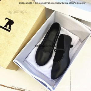 The Row Shoes Chunyuan Xiaozhong 2023 Estilo de outono The Sheepskin Low Heel Sapatos de dança de balé simples e confortáveis