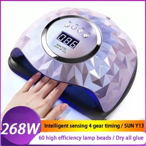 Kits the Nail Dryer Sun Y13 Uv Led Lamp is Suitable for All Gel Nail Polish 268w Belt Uv 60 Pcs High Power Fast Drying Intelligent