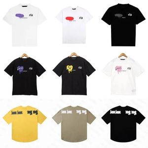 Summer Men's T-shirt Print T-shirt Spray Heart Letter Kvinnor T-skjorta Crew Neck Kort ärm Cotton Bottom Designer Tee